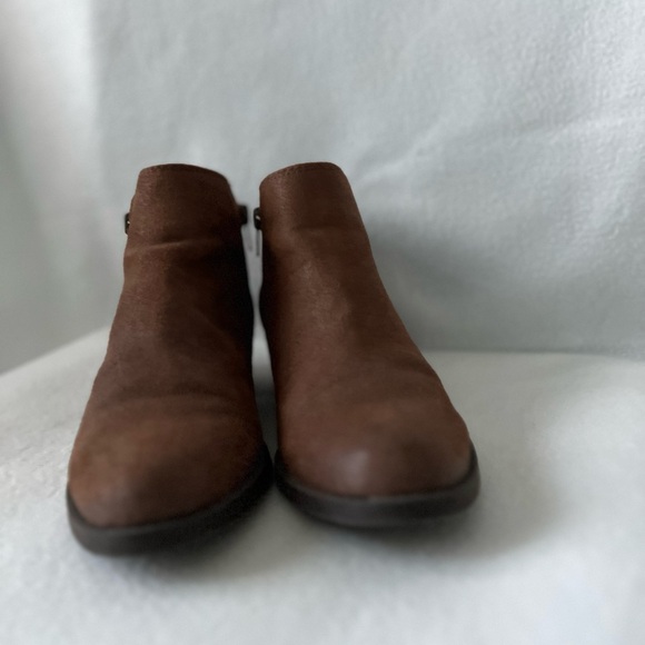 Carlos by Carlos Santana Size 8 1/2 Brown Fabric Double Zippered Ankle Booties - Picture 13 of 14
